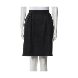 Dolce & Gabbana Gray Wool Skirt US 12 –  Zip, Slit Pockets‎